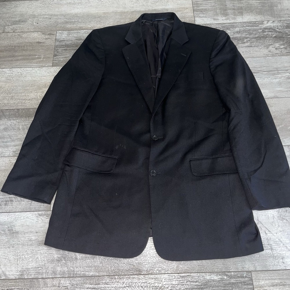 Brooks Brothers Loro Piana 100% Cashmere Button Black Sport Coat Jacket 42